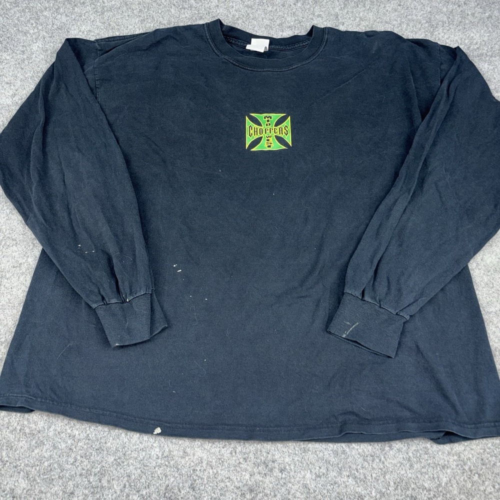 Mid-West Choppers Shirt Mens 2XL Black Long Sleeve Combine Tractor Farm Graphic